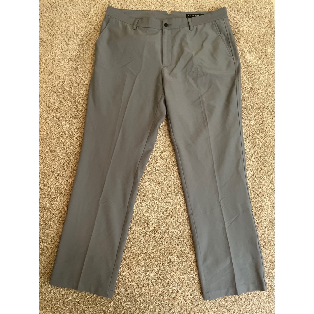 Dunning Golf Men's Golf Pants 36x30 Gray Performance Stretch Flat Front Trousers
